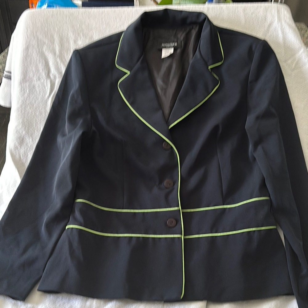 Women's Black Jacket with Green Accents